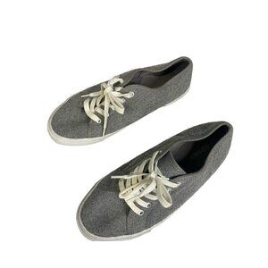 Old Navy Womens Size 8 Shoes Sneakers Soft Gray Felt Court Sneakers Lace Up